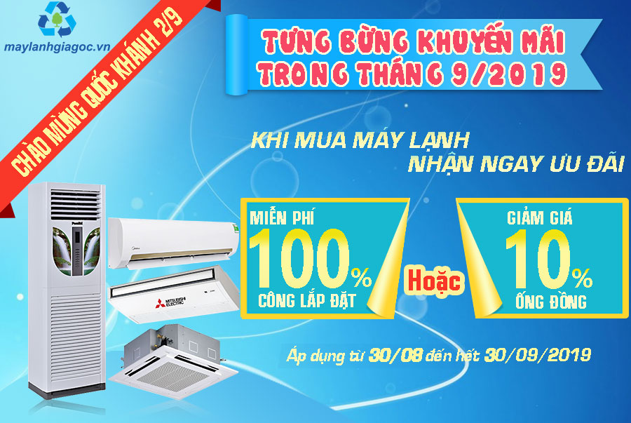 Khuyến mãi miễn phí 100% công lắp đặt hoặc giảm giá 10% ống đồng