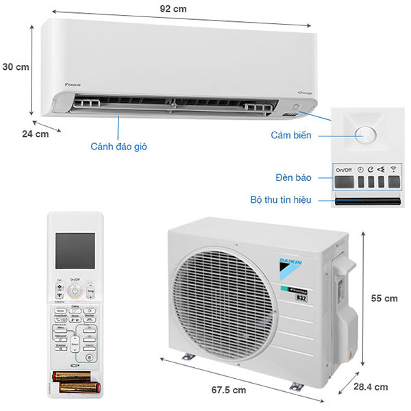 Máy lạnh Daikin Inverter 1 HP FTKZ25VVMV - Nhập khẩu nguyên chiếc từ Thái Lan