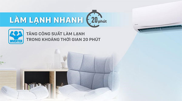 Máy lạnh Daikin Inverter 2 HP FTKY50WVMV - chế độ làm lạnh nhanh Powerful