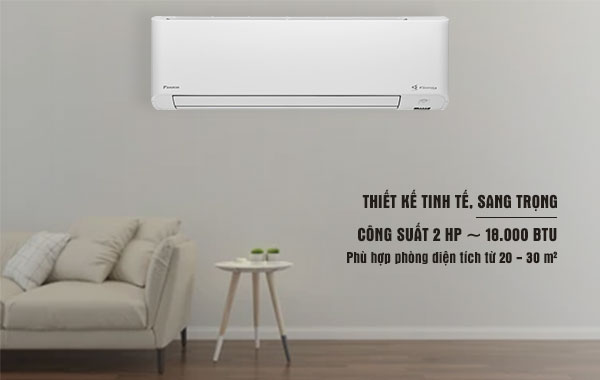 Máy lạnh Daikin Inverter 2 HP FTKY50WVMV - Thiết kế sang trọng và tinh tế, công suất làm lạnh 2 HP