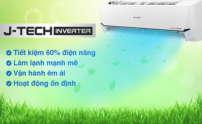 Máy lạnh Sharp AH-X12XEW - Công nghệ tiết kiệm điện J-Tech Inverter