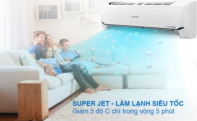 Máy lạnh Sharp AH-X12XEW - công nghệ làm lạnh nhanh Super Jet